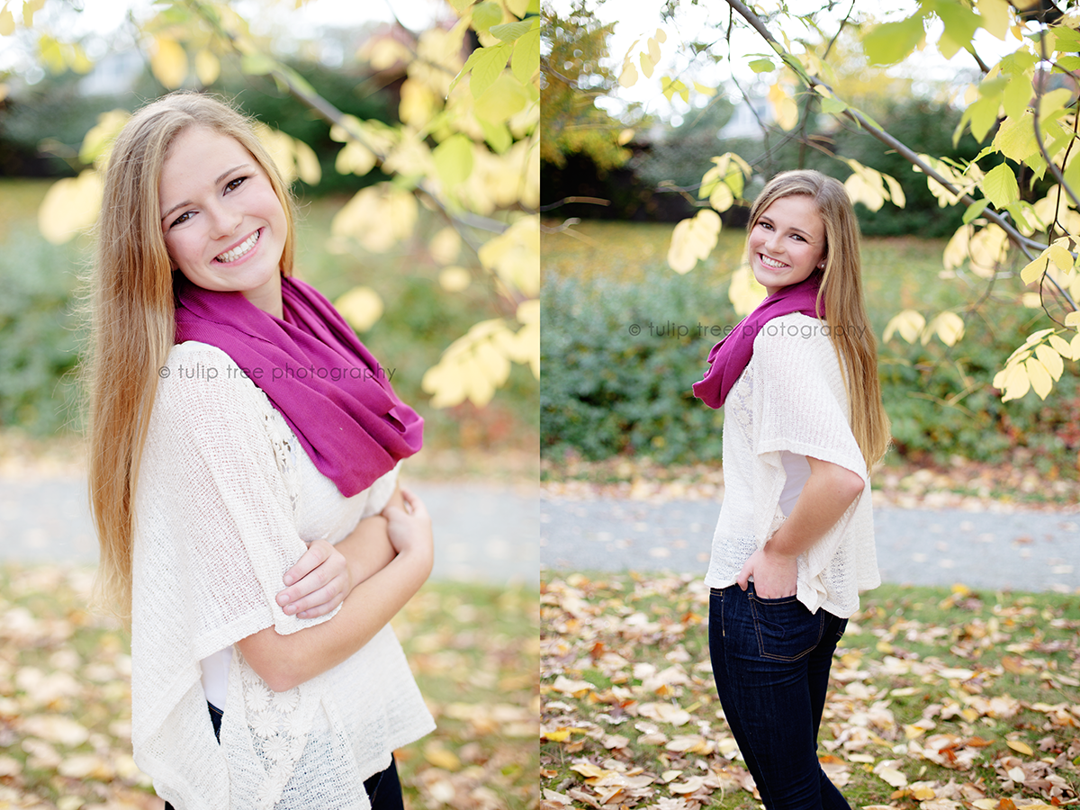 boston fall leaves senior pictures